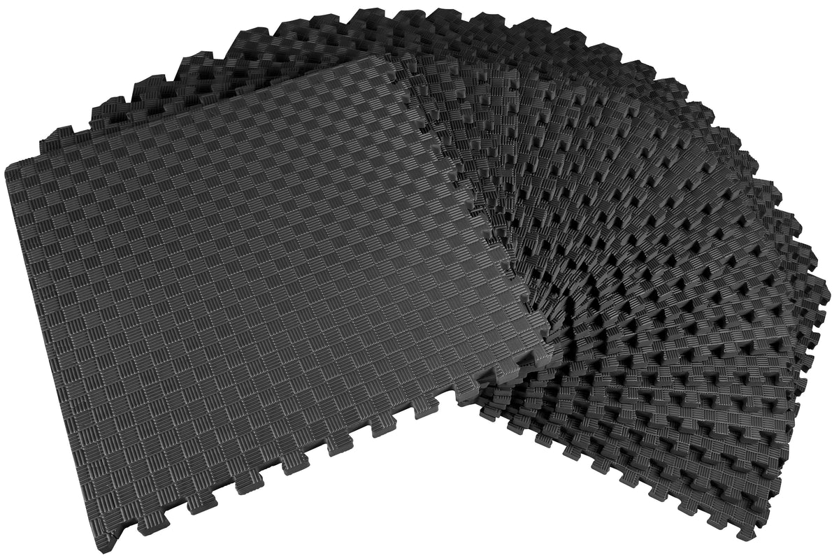 Everyday Essentials 1" Extra Thick Puzzle Exercise Mat with EVA Foam InterlocTiles for MMA, Exercise, Gymnastics and Home Gym Protective Flooring, 144 Square Feet