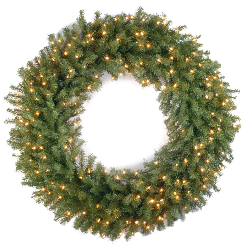 National Tree Company Full Prelit Wreath, (Green)