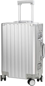 Luggage, Aluninum Hardside Suitcase With TSA Lock (Silver, 25 inch Check-In Medium)