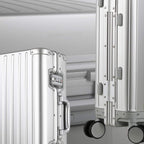 Luggage, Aluninum Hardside Suitcase With TSA Lock (Silver, 25 inch Check-In Medium)
