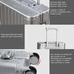 Luggage, Aluninum Hardside Suitcase With TSA Lock (Silver, 25 inch Check-In Medium)
