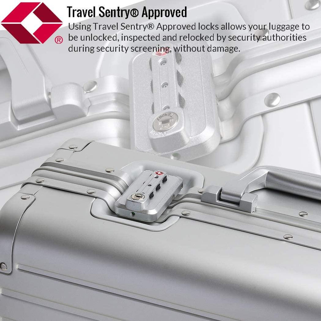 Luggage, Aluninum Hardside Suitcase With TSA Lock (Silver, 25 inch Check-In Medium)