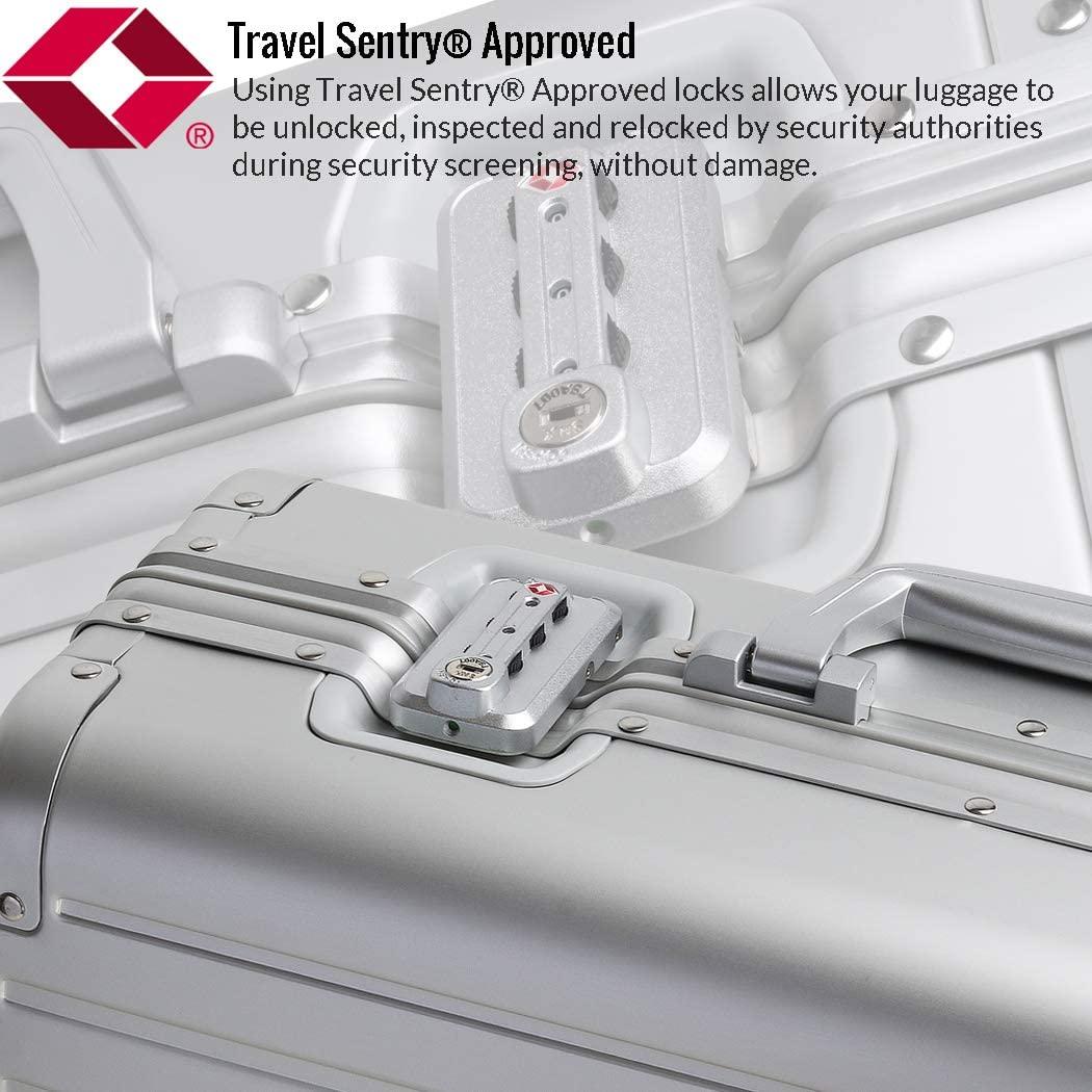 Luggage, Aluninum Hardside Suitcase With TSA Lock (Silver, 25 inch Check-In Medium)