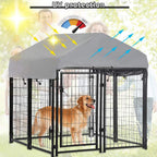 Welded Wire Dog Kennel Dog Crates CaLarMetal Heavy Duty Outdoor Indoor Pet Playpen with a Roof and Water-Resistant Cover Dog Enclosure for LarDog