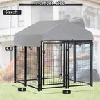 Welded Wire Dog Kennel Dog Crates CaLarMetal Heavy Duty Outdoor Indoor Pet Playpen with a Roof and Water-Resistant Cover Dog Enclosure for LarDog