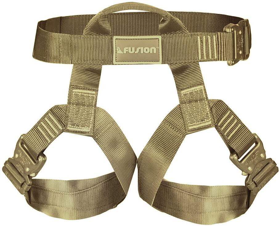 Fusion Climb Miraj Tactical Half Body Triple  Release Buckle Adjustable Harness 23kN M-XL  Brown