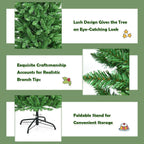 5Ft/6Ft/7Ft Pre-lit Artificial Pencil Christmas Tree Hinged Fir PVC Tree /150/250/350 LED Lights