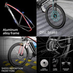 Electric Bike for Adults 48V 400W 25Mph Brushless Motor 27 Speed Lithium Battery 26" Tire Bike Mountain Ebike Commuter Bike