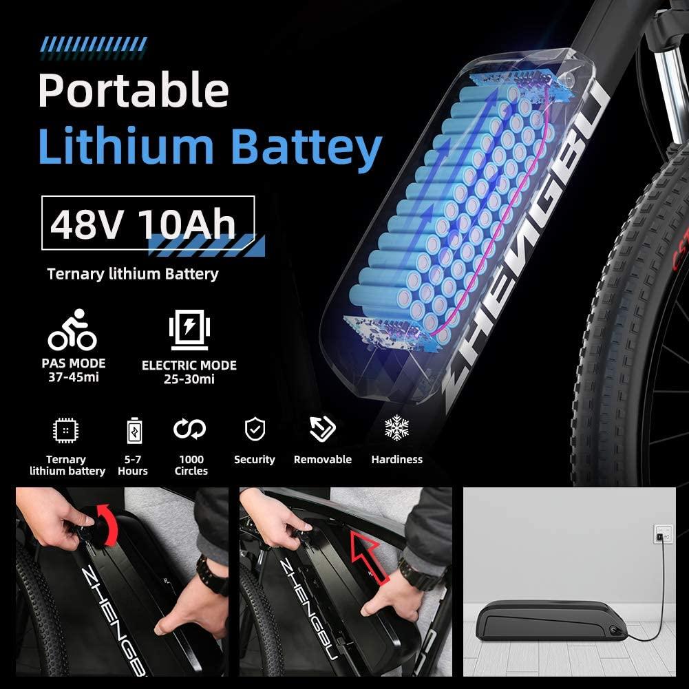 Electric Bike for Adults 48V 400W 25Mph Brushless Motor 27 Speed Lithium Battery 26" Tire Bike Mountain Ebike Commuter Bike