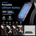 Electric Bike for Adults 48V 400W 25Mph Brushless Motor 27 Speed Lithium Battery 26" Tire Bike Mountain Ebike Commuter Bike