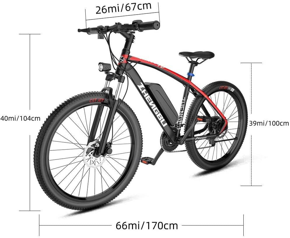 Electric Bike for Adults 48V 400W 25Mph Brushless Motor 27 Speed Lithium Battery 26" Tire Bike Mountain Ebike Commuter Bike