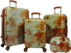 Europe 4-Piece Spinner Luggage Set with TSA Lock, Brown