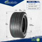 23x9.50-12 Lawn Mower Tire 23-9.5-12 Turf Tires 23x9.5x12 Lawn Tractor Tires 23x9.5-12 nhs 4PR P332, Set of 2