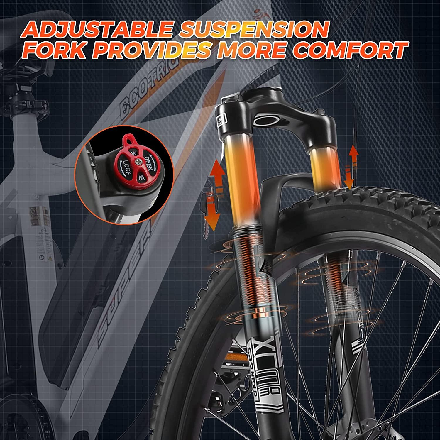 26" 500W Mountain Beach City Electric Bicycle eBike 36V 12.5AH Battery UL Adult Women Men