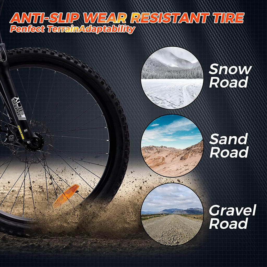 26-inch Adult Wheel 36V 500W Motor Womens e-bike fat tire E-ride City  mountain Mens electric bike with 7 Speeds Pedal Assist