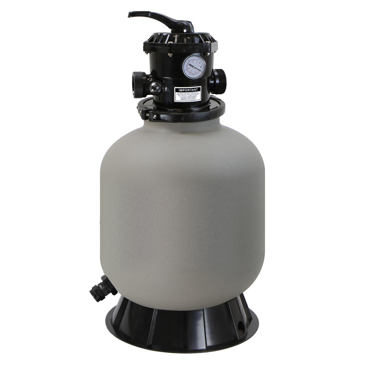 16-inch above / inground swimming pool sand filter system 7-way multi-port up to 21,000 gallons with stand base
