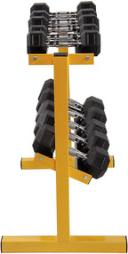 Everyday Essentials  From Rubber Encased Hex Dumbbells, 200 lbs Set with Rack