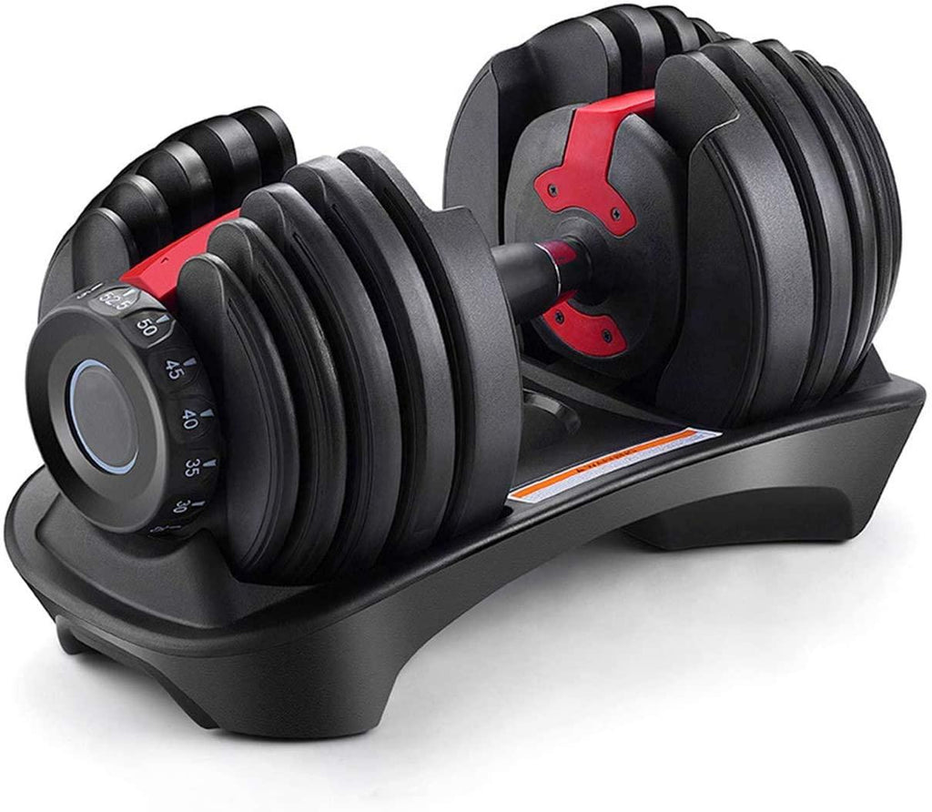 Funcode Adjustable Dumbbell, 5-52.5Lbs Weight Options, Anti-Slip Handle, All-Purpose, Home, Gym, Office(Single Dumbbell 1x52.5Lbs)