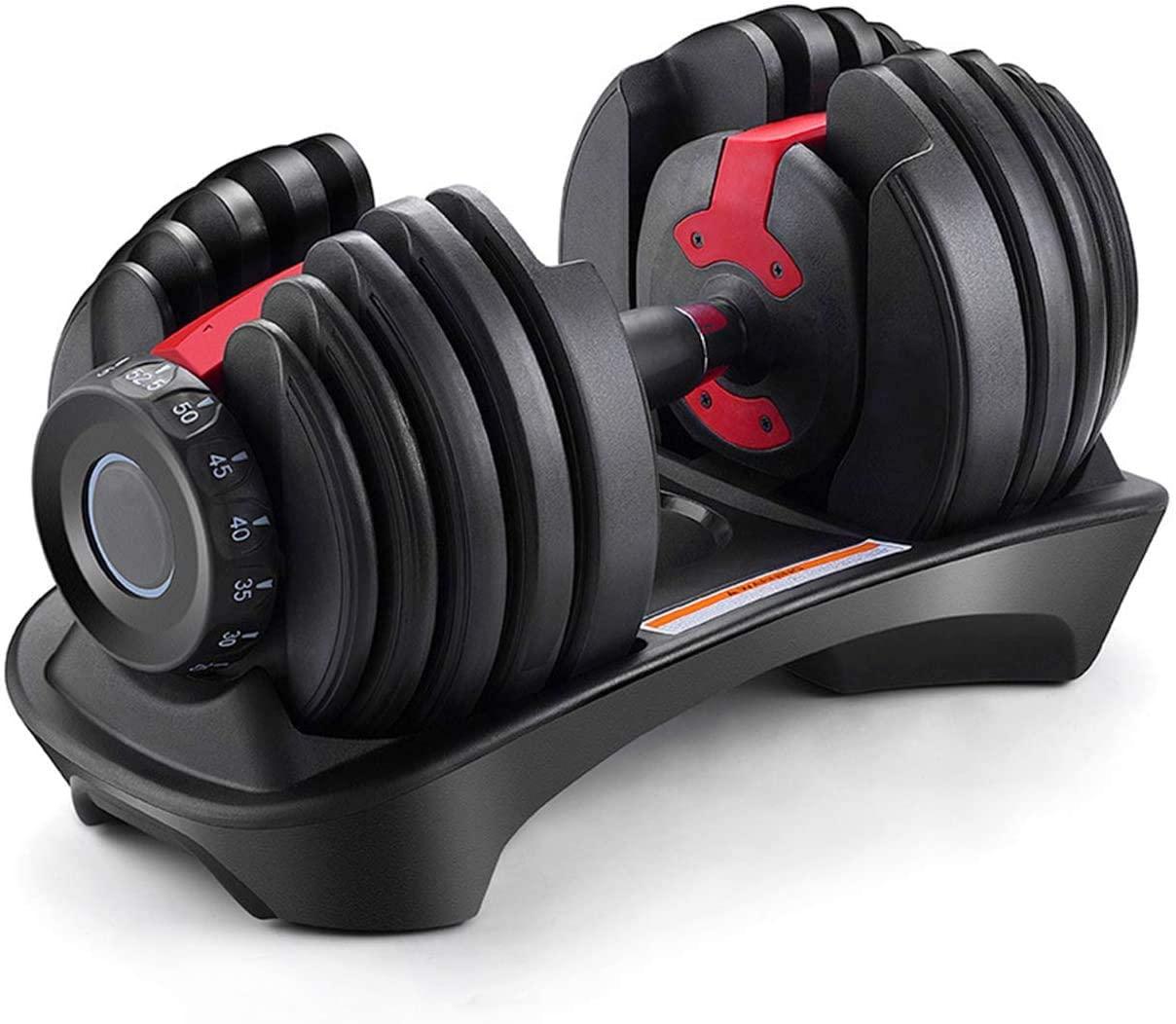Funcode Adjustable Dumbbell, 5-52.5Lbs Weight Options, Anti-Slip Handle, All-Purpose, Home, Gym, Office(Single Dumbbell 1x52.5Lbs)