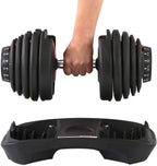 Funcode Adjustable Dumbbell, 5-52.5Lbs Weight Options, Anti-Slip Handle, All-Purpose, Home, Gym, Office(Single Dumbbell 1x52.5Lbs)