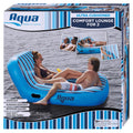 Aqua Leisure Aqua Inflatable 2 Person Pool Float Recliner Lounger Raft with Heavy Duty Dual Action Hand Pump with 4 Nozzle Adapters
