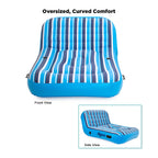 Aqua Leisure Aqua Inflatable 2 Person Pool Float Recliner Lounger Raft with Heavy Duty Dual Action Hand Pump with 4 Nozzle Adapters
