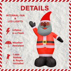 12 ft. x 6 ft. Pre-Lit Tall African American Santa Claus Christmas Inflatable with Storage Bag
