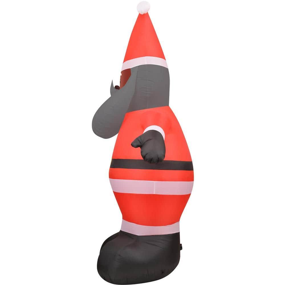 12 ft. x 6 ft. Pre-Lit Tall African American Santa Claus Christmas Inflatable with Storage Bag