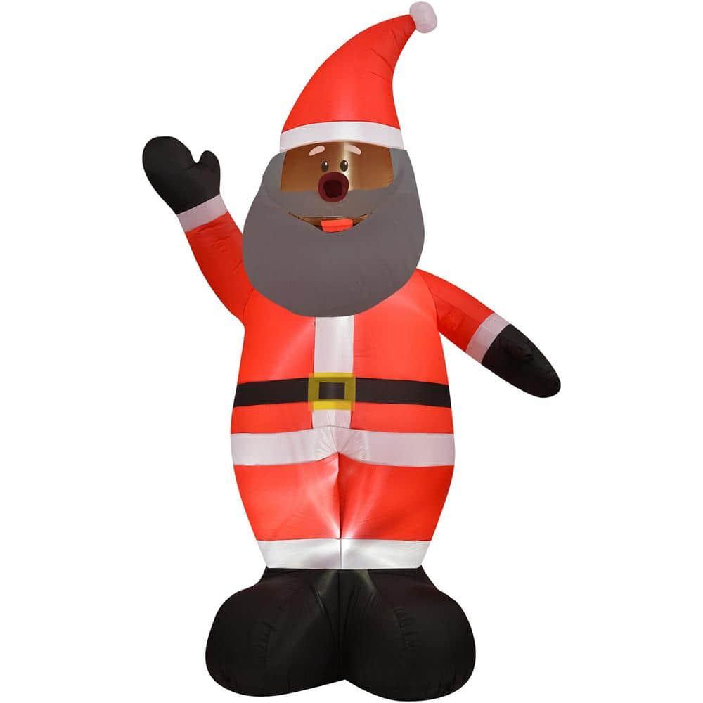 12 ft. x 6 ft. Pre-Lit Tall African American Santa Claus Christmas Inflatable with Storage Bag