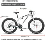 QMMD 26-Inch Mountain Trail Bike, 21-27-30 Speed Mountain Bikes, Adult Full Suspension All Terrain Mountain Bike, Adjustable Seat Men's Bike,1 White,21 Speed