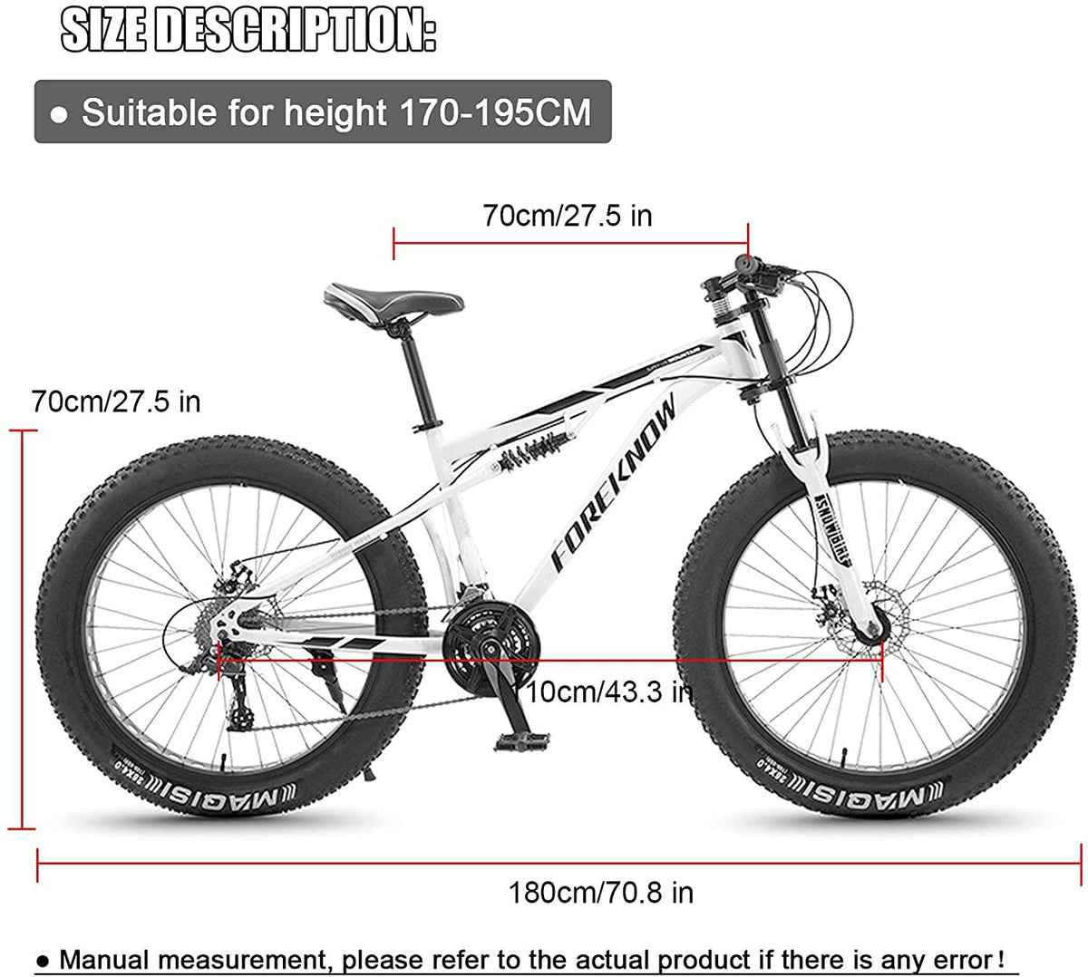 QMMD 26-Inch Mountain Trail Bike, 21-27-30 Speed Mountain Bikes, Adult Full Suspension All Terrain Mountain Bike, Adjustable Seat Men's Bike,1 White,21 Speed