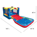 Banzai 35533 Bounce N Splash Water Park Aquatic Activity Play Center with Slide, Grounding Stakes, Pump Included, and Portable