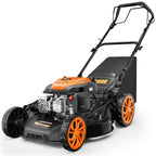 21" Self-Propelled Gas Lawn Mower, 170CC Engine, 3-in-1 Mulching, Bagging &amp; Side Discharge, 7-Position Height Adjustment, Easy Lawn Care for LarYards &amp; Thick Grass