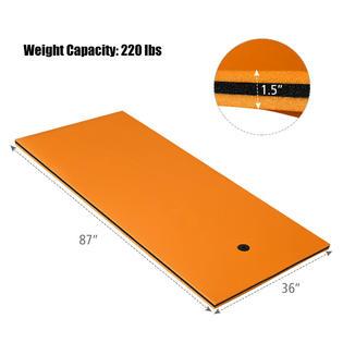 Gymax Orange 3-Layer Floating Pad Tear-proof Water Mat Island Water Sports Outdoor Relaxing