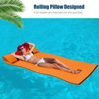 Gymax Orange 3-Layer Floating Pad Tear-proof Water Mat Island Water Sports Outdoor Relaxing