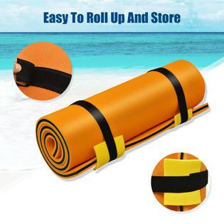 Gymax Orange 3-Layer Floating Pad Tear-proof Water Mat Island Water Sports Outdoor Relaxing