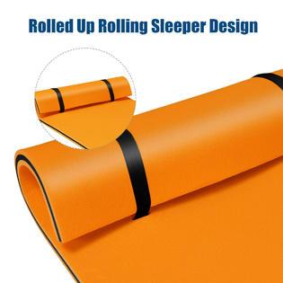 Gymax Orange 3-Layer Floating Pad Tear-proof Water Mat Island Water Sports Outdoor Relaxing