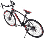 26 Inch Road Bike Bicycles, 700C Wheels 21-Speed Mechanical Disc Brake,Lightweight Road Bike Aluminum Full Suspension Lightweight High Carbon Steel Frame Racing Cycle for Men Women Teens Adults