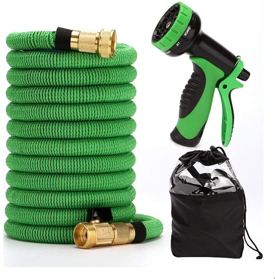 ZLSP Hose Nozzle Garden 8 Adjustable Patterns Gun Pressure Spray Gun for Garden Watering Lawn Car Washing Cleaning Pets Wash Nozzle Easy to use(Green) Garden Hose (Size : 7.5m)