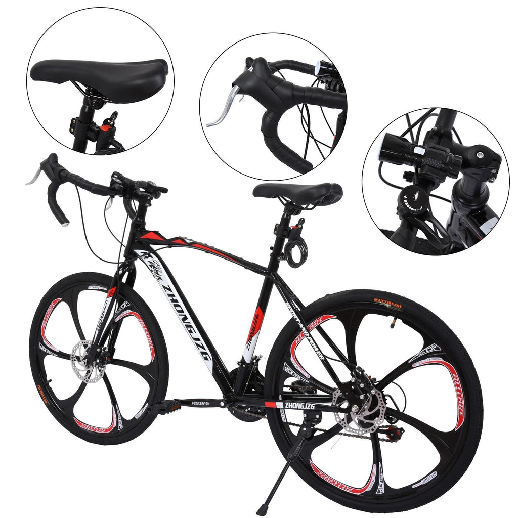 HTNBO 21 Speed Shifting System Road Bike Frame 700C Wheel Adult Road Bicycle