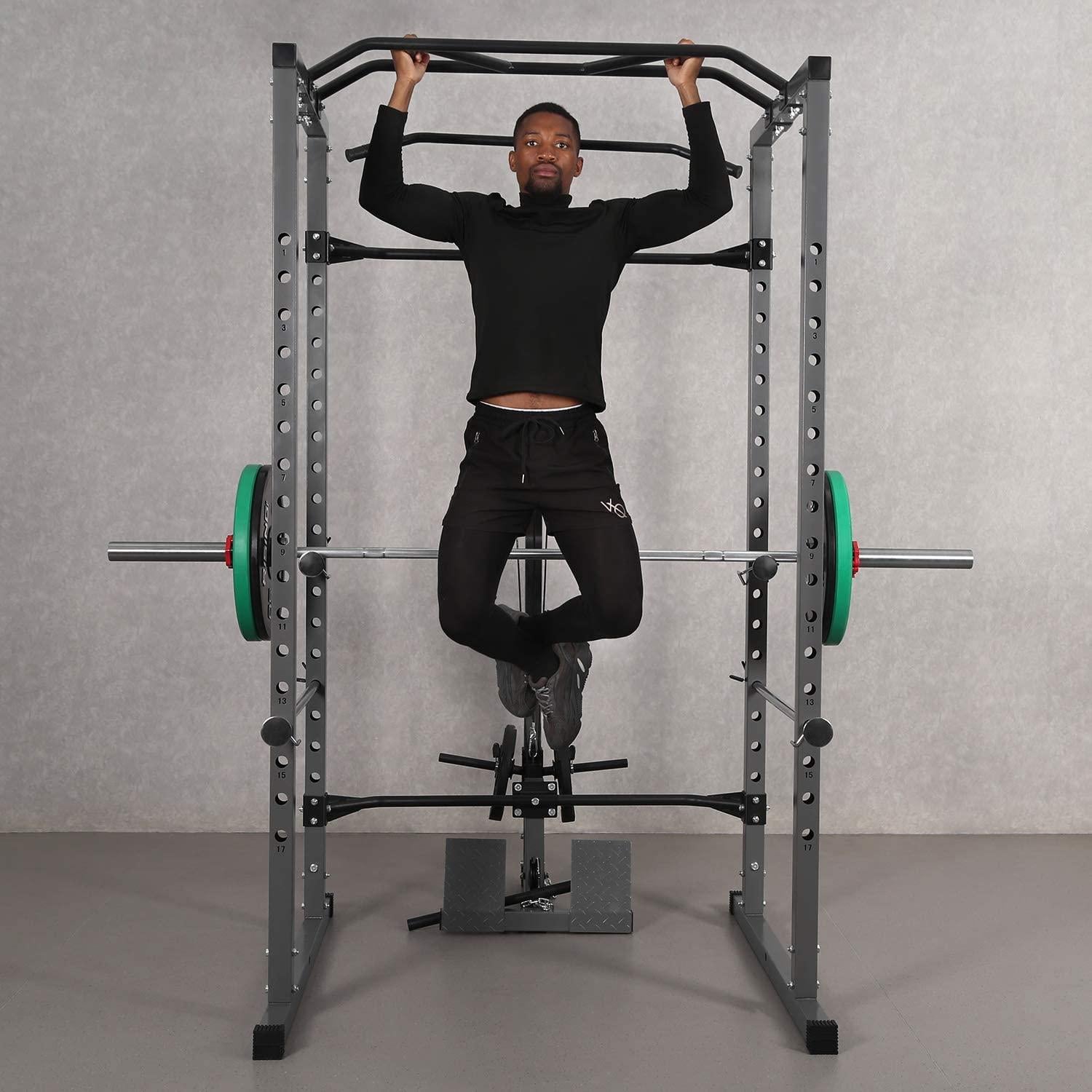 Power Squat Rack, Heavy Duty Multi-Function Power CaRack, Home Gym Exercise Bench Press Weightlifting Workout Station
