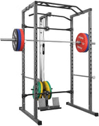 Power Squat Rack, Heavy Duty Multi-Function Power CaRack, Home Gym Exercise Bench Press Weightlifting Workout Station