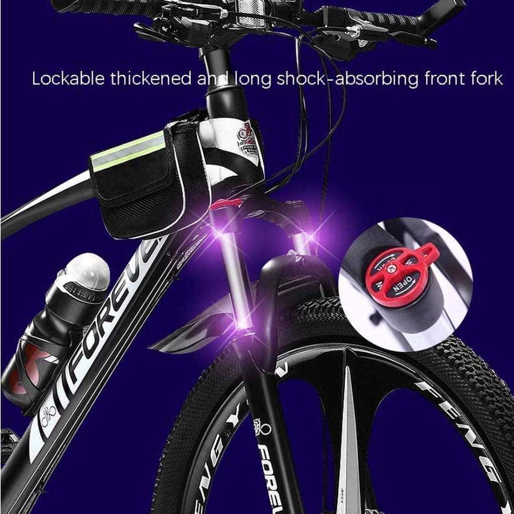 XIAZHOU Bicycle 27.5 inch Bicycle high Carbon Steel Frame Shock Absorption Front Fork Double disc Brake Road Bike car Handle Height 5.6-6.4FT 5-29, 21 Speed