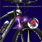 XIAZHOU Bicycle 27.5 inch Bicycle high Carbon Steel Frame Shock Absorption Front Fork Double disc Brake Road Bike car Handle Height 5.6-6.4FT 5-29, 21 Speed