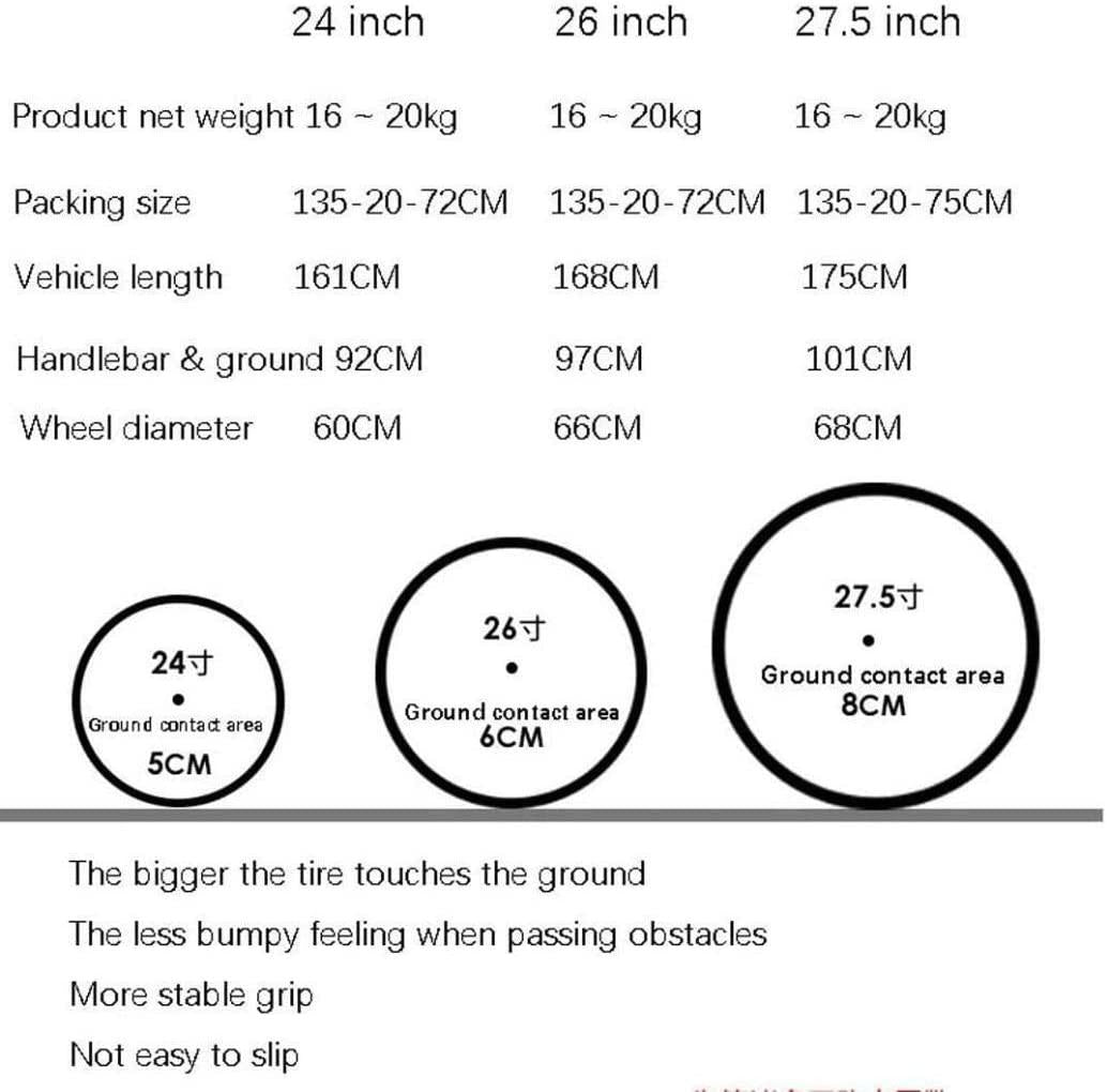XIAZHOU Bicycle 27.5 inch Bicycle high Carbon Steel Frame Shock Absorption Front Fork Double disc Brake Road Bike car Handle Height 5.6-6.4FT 5-29, 21 Speed