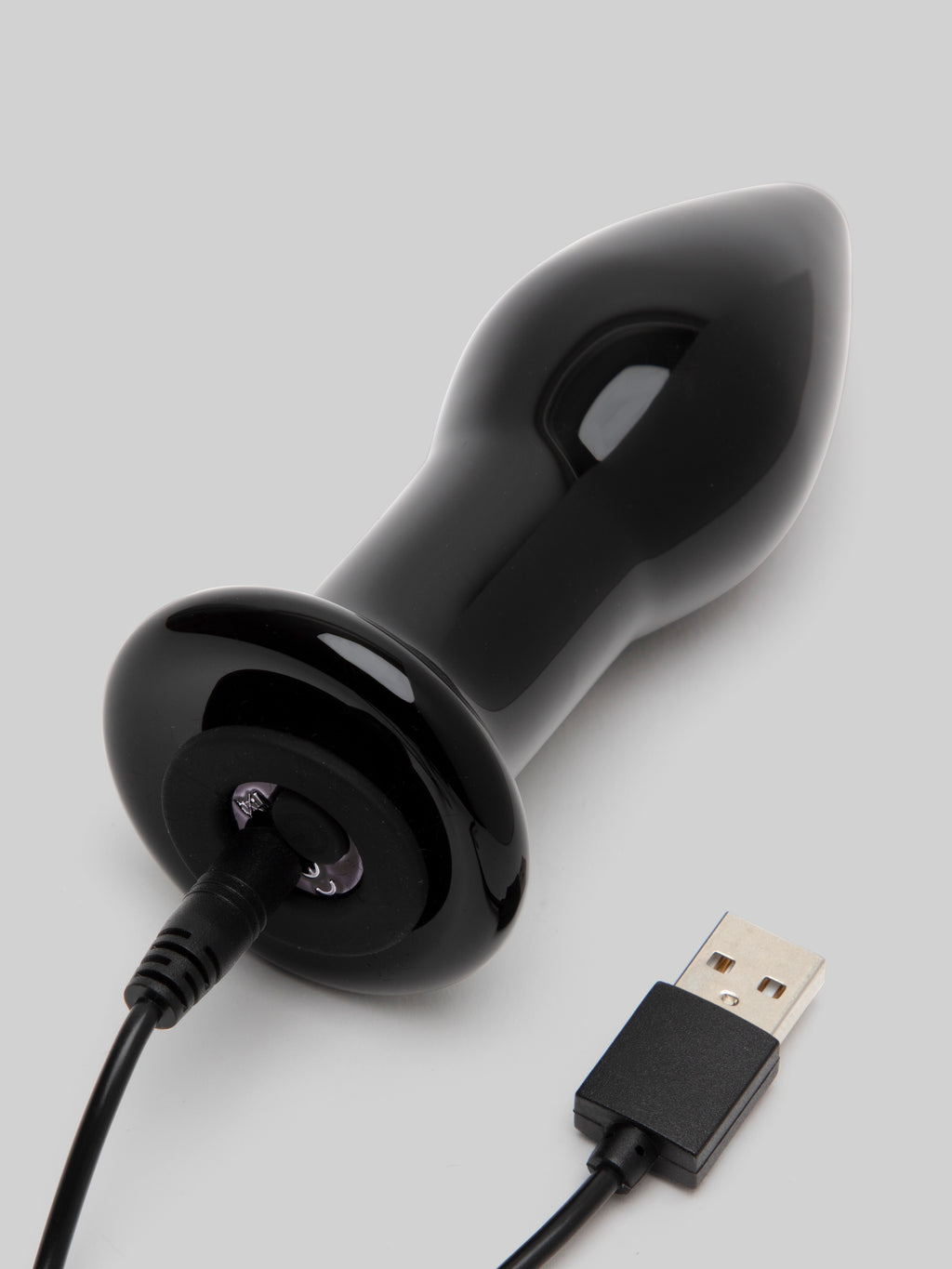 Lovehoney Sensual Glass Vibrating Butt Plug, Black