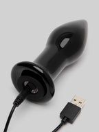 Lovehoney Sensual Glass Vibrating Butt Plug, Black