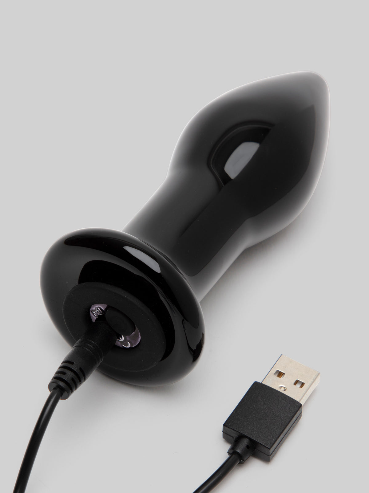 Lovehoney Sensual Glass Vibrating Butt Plug, Black