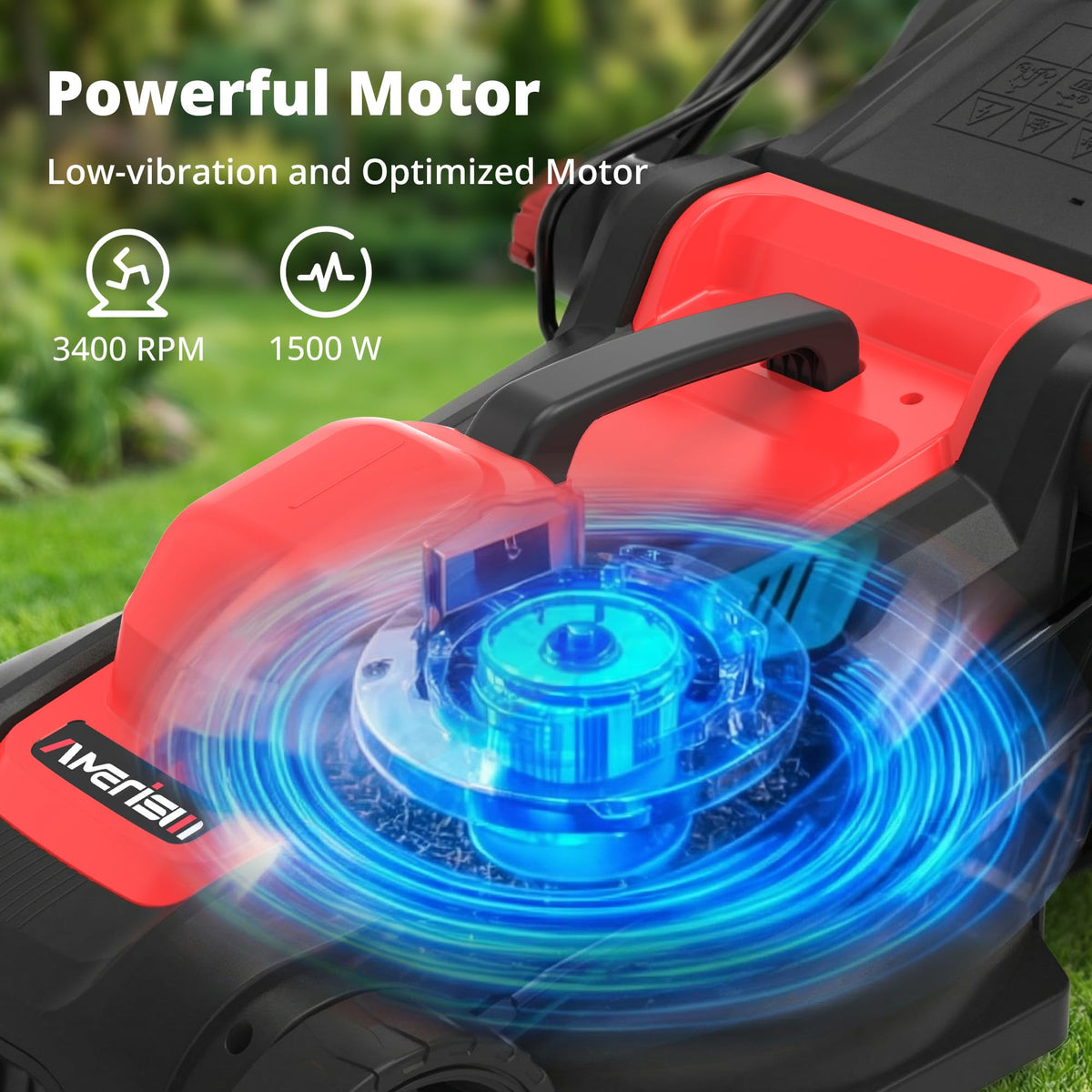 14-Inch 2IN1 Electric Lawn Mower, 12.5 Amp 3400RPM Corded Push Mower with 6-Position Height Adjustment, 10-Gallon Grass Catcher &amp; Mulching Kit, Lightweight Lawn Mower for Small/Medium Yards
