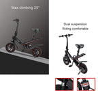 OUXI Electric Bike for Adults Teens, Electric Bike 350W 12 Inch Fold Bicycle 36V 7.8Ah Lithium-Ion Battery, Black